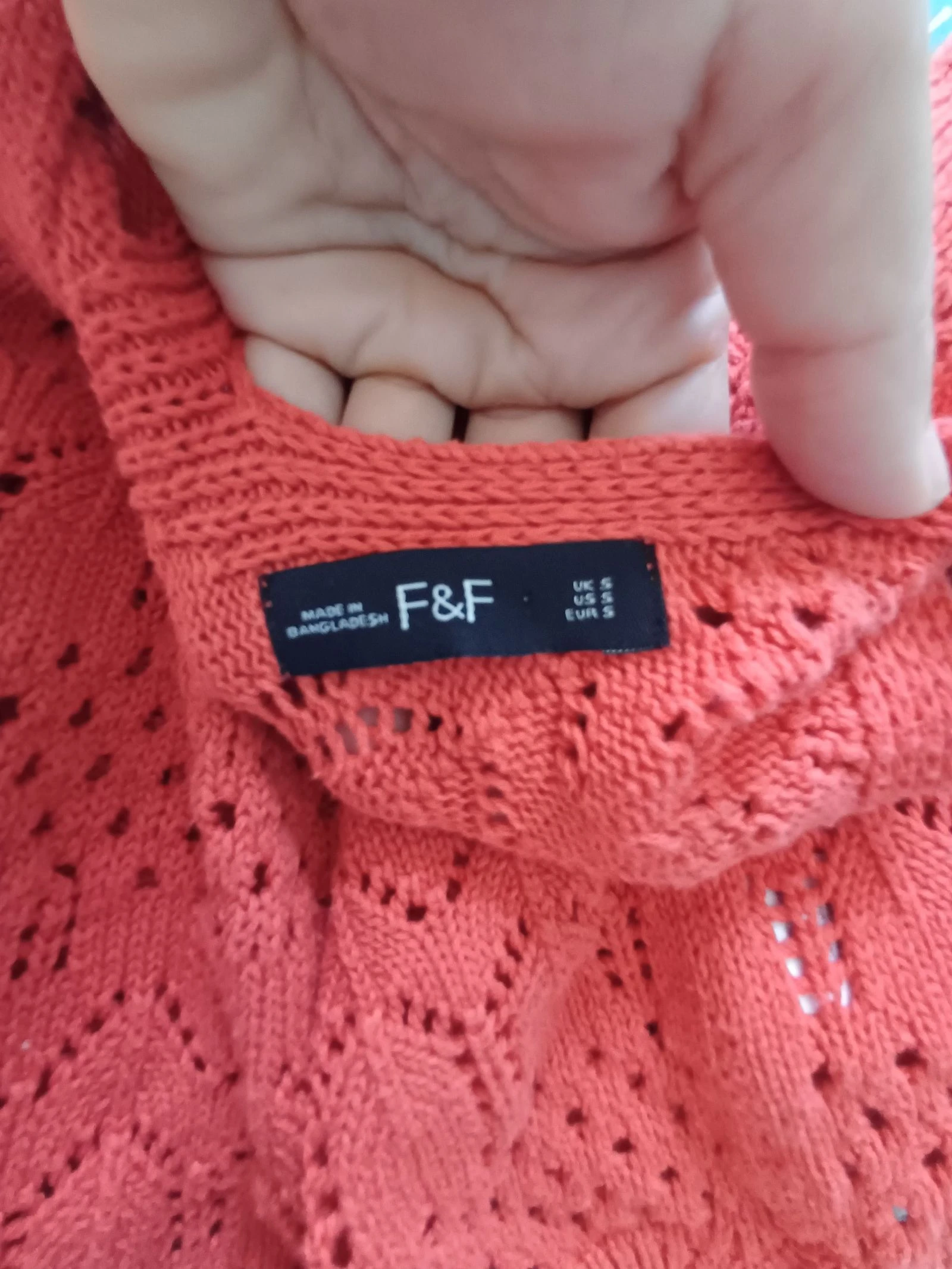 top naranja/ladrillo, crochet, S – photo 3